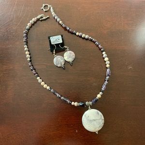 Handmade Purple/Grey Jasper and Porcelain Set